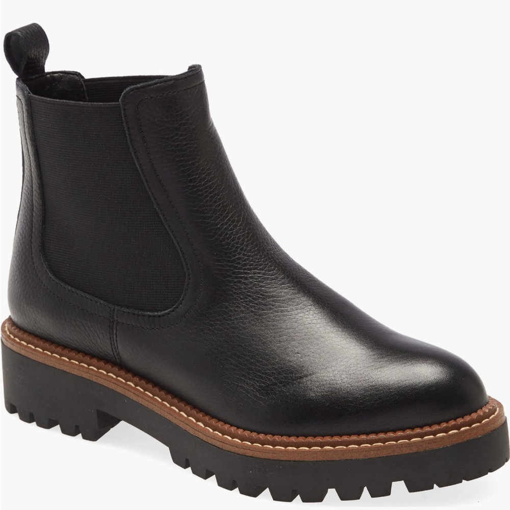 Black Leather waterproof Chelsea Boots
